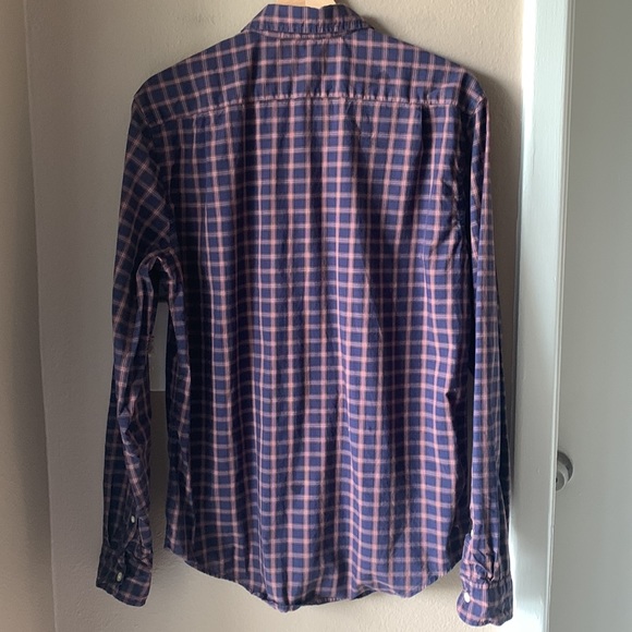 Lacoste Blue Plaid Long Sleeve Button Down Shirt - Picture 7 of 8